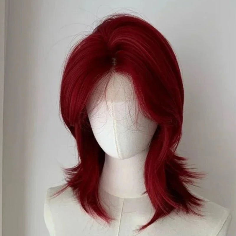 Lemailwig Red Short Front Lace 38cm Wig - lemailwigs