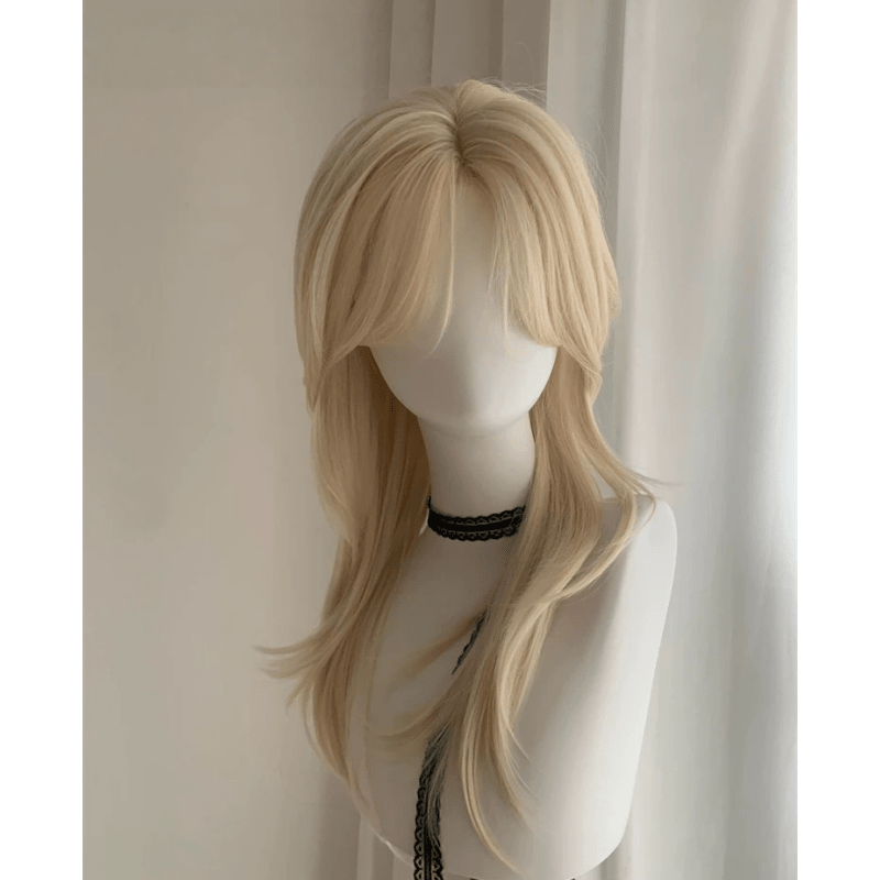 Lemailwig White Gold 55cm Long Front Lace Wig - lemailwigs