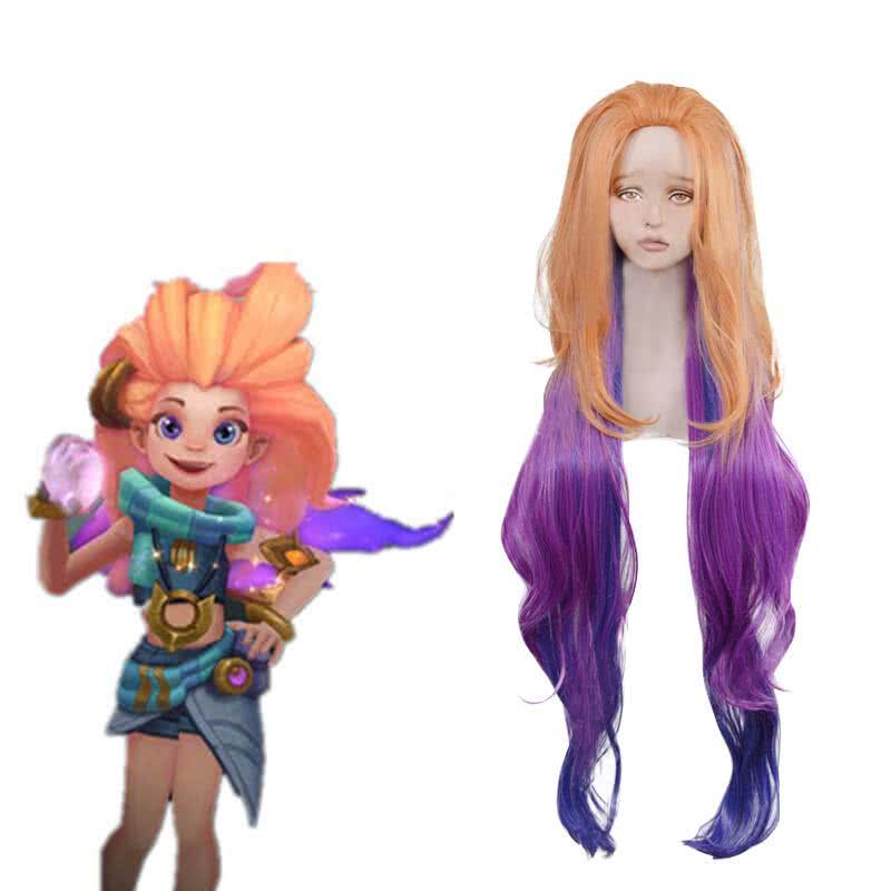 LOL Aspect of Twilight Zoe Purple Mixed Yellow Cosplay Wigs - lemailwigs