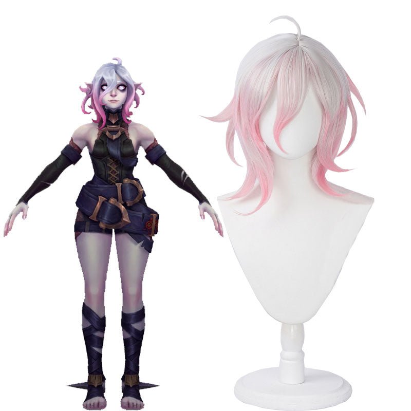 LOL Briar Short White Gradient Pink Cosplay Wig - lemailwigs