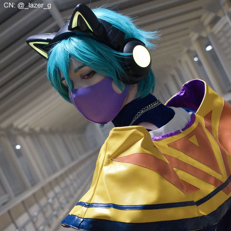 LOL Heartsteel Aphelios Blue Green Cosplay Wig - lemailwigs