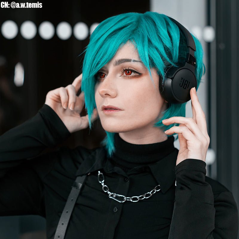 LOL Heartsteel Aphelios Blue Green Cosplay Wig - lemailwigs