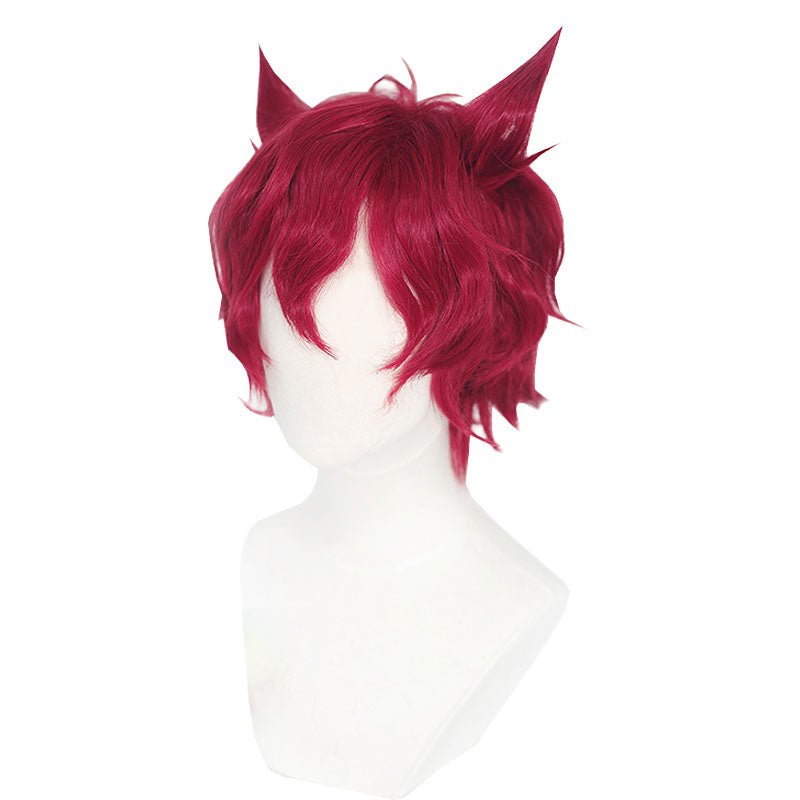 LOL Heartsteel Sett Wine Red Curly Cosplay Wig - lemailwigs