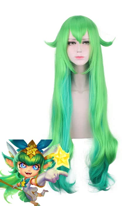 LOL Lulu 80cm Long Curly Mixed Color Cosplay Wig - lemailwigs