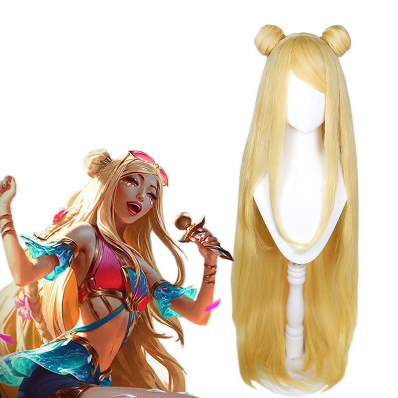 LOL Ocean Song Seraphine Blonde Long Cosplay Wigs - lemailwigs