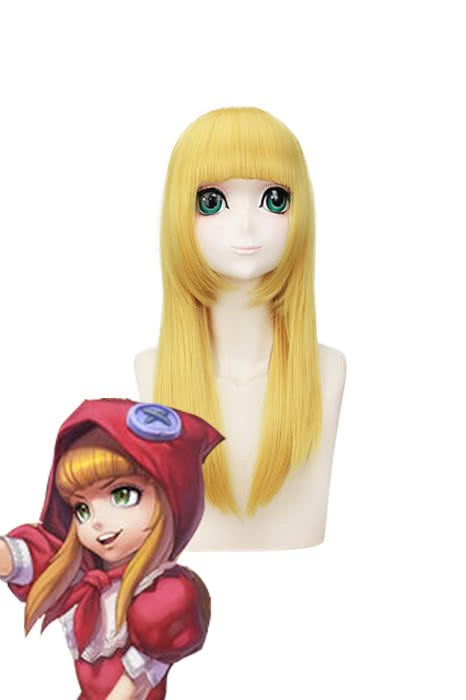 LOL Red Annie Yellow Straight Cosplay Wigs - lemailwigs