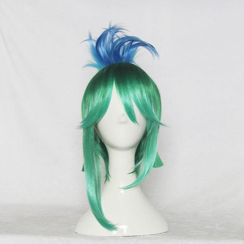 LOL Riven Green Mixed Blue Cosplay Wig - lemailwigs