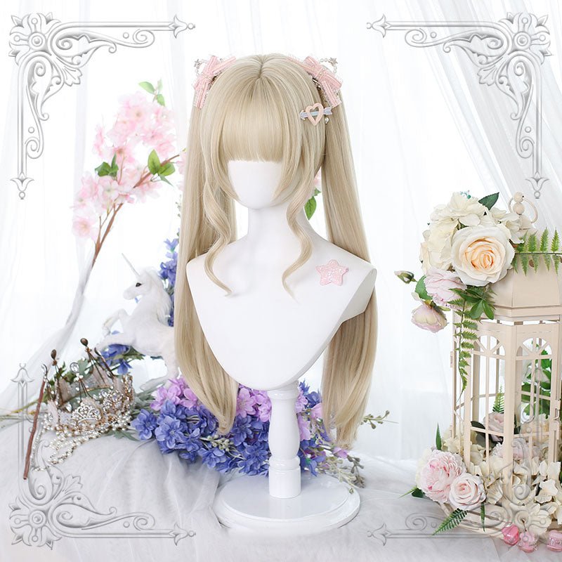 Lolita Blonde Double Tail Cosplay Wigs - lemailwigs