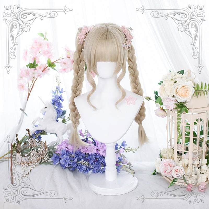 Lolita Blonde Double Tail Cosplay Wigs - lemailwigs
