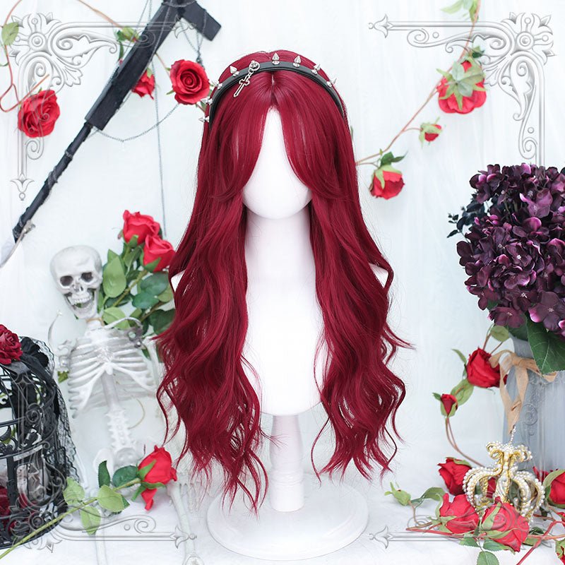Lolita Long Wine Red JK Cosplay Wig - lemailwigs