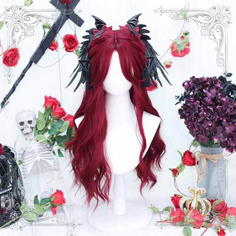 Lolita Long Wine Red JK Cosplay Wig - lemailwigs
