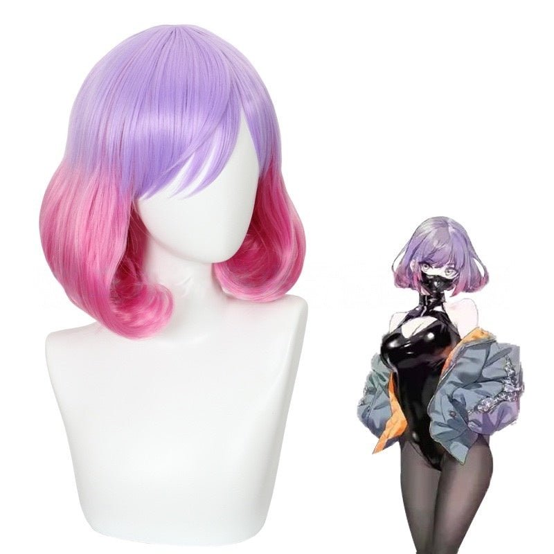 Luna Pink Purple Gradient Short Bob Cosplay Wigs - lemailwigs