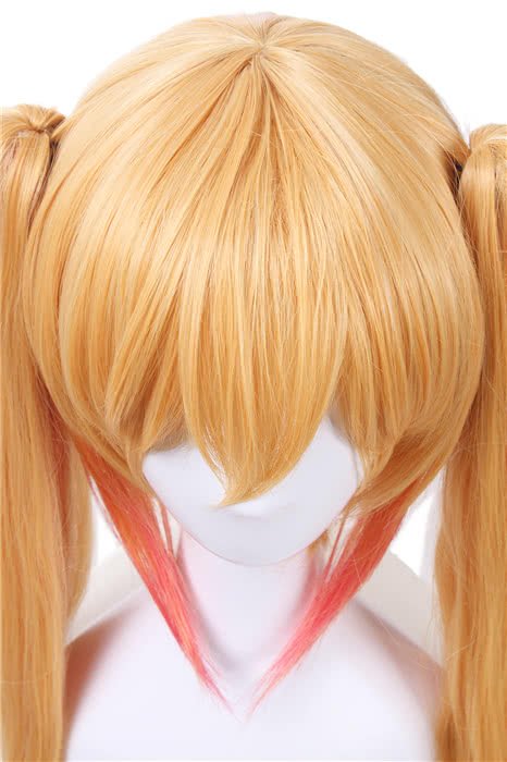 Miss Kobayashi's Dragon Maid Tohru Long Straight Blonde Mixed Pink Ponytail Cosplay Wigs - lemailwigs