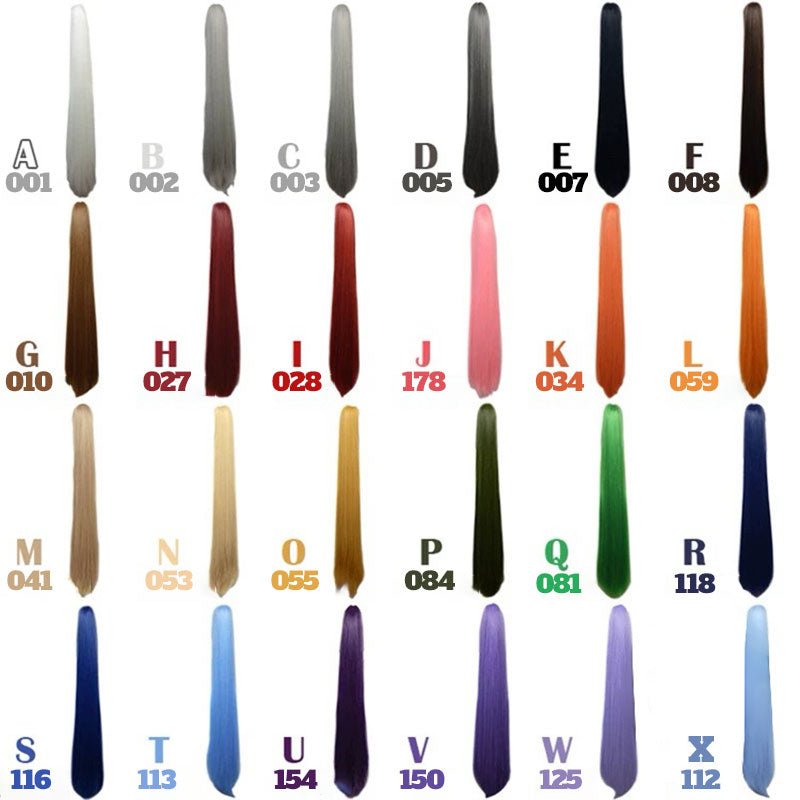 【More Volume】24 Colors 90cm Ponytail Clips Basic Cosplay Wigs - lemailwigs