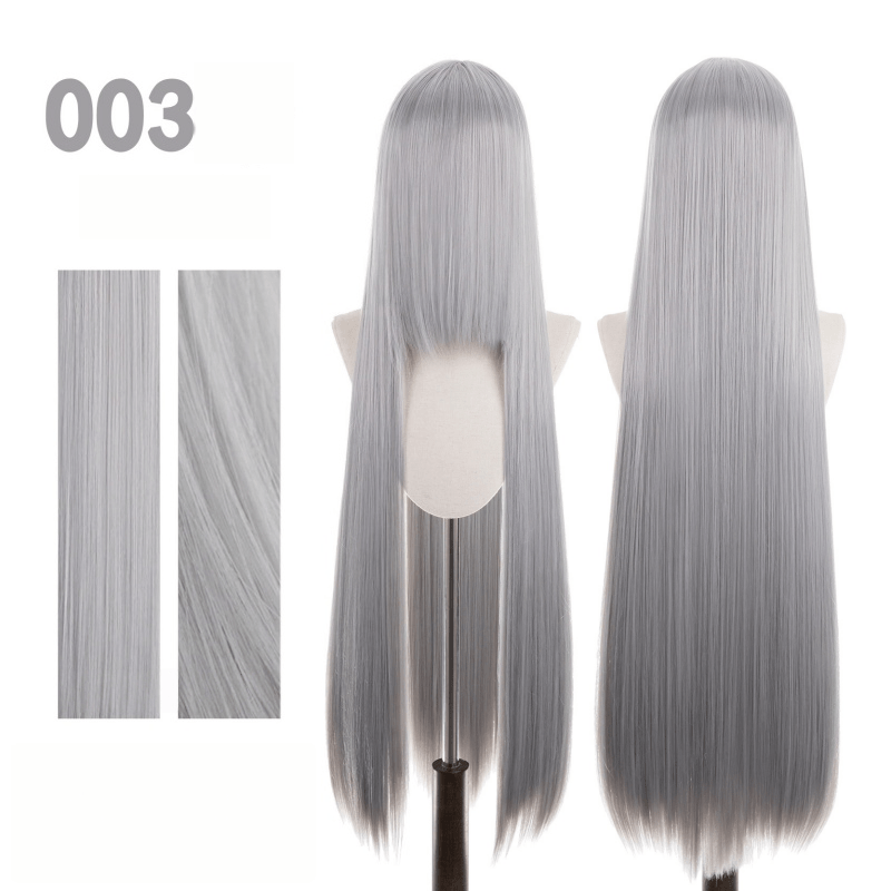 【More Volume】24 Colors Black Brown White Grey 100cm 32cm Basic Cosplay Wigs - lemailwigs