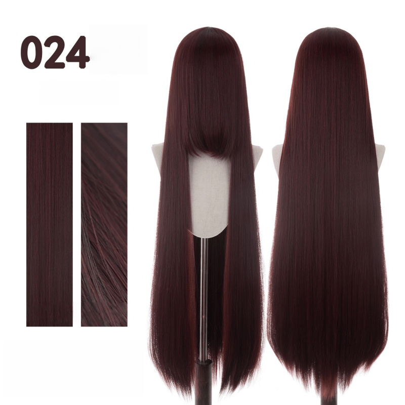 【More Volume】24 Colors Black Brown White Grey 100cm 32cm Basic Cosplay Wigs - lemailwigs