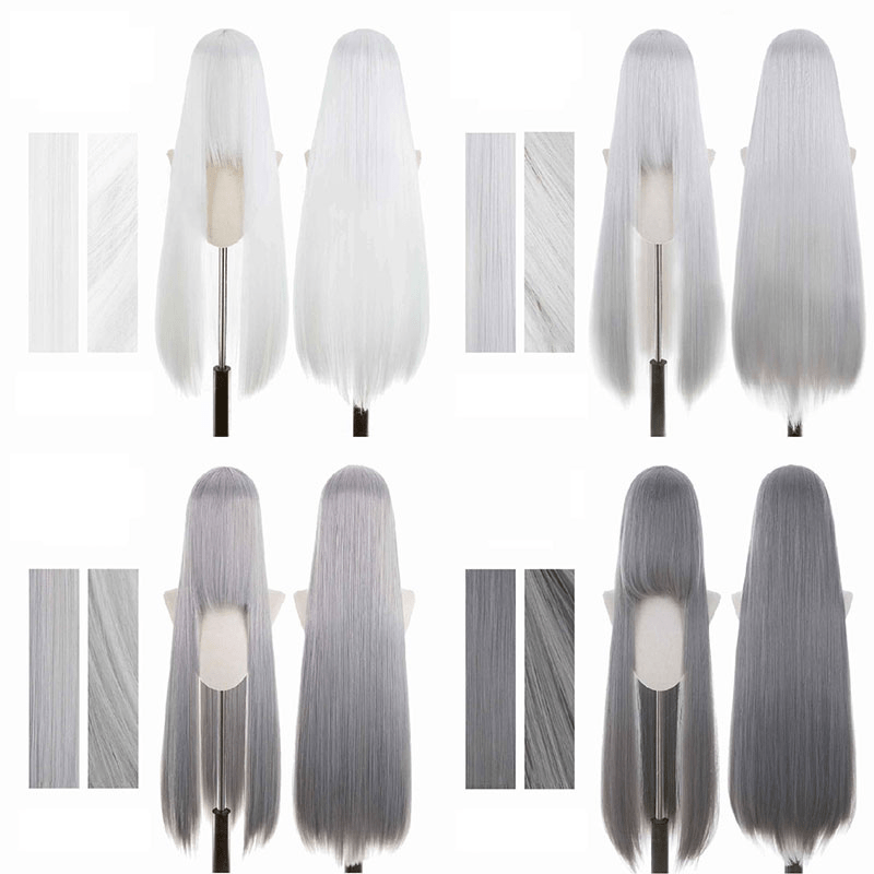【More Volume】24 Colors Black Brown White Grey 100cm 32cm Basic Cosplay Wigs - lemailwigs