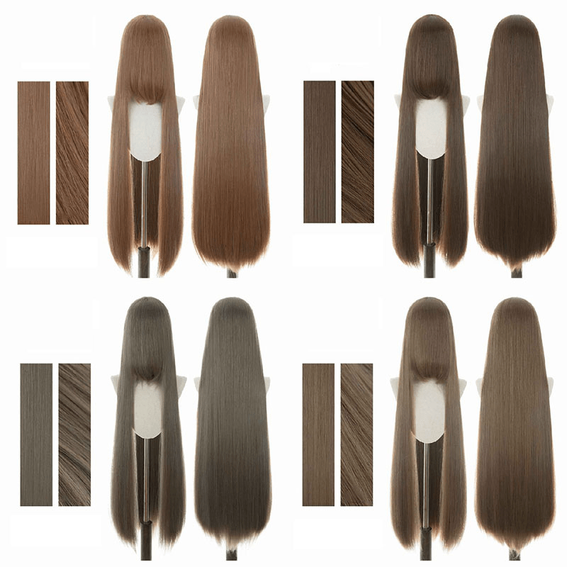 【More Volume】24 Colors Black Brown White Grey 100cm 32cm Basic Cosplay Wigs - lemailwigs