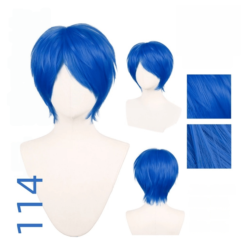 【More Volume】24 Colors Blue 100cm 32cm Basic Cosplay Wigs - lemailwigs