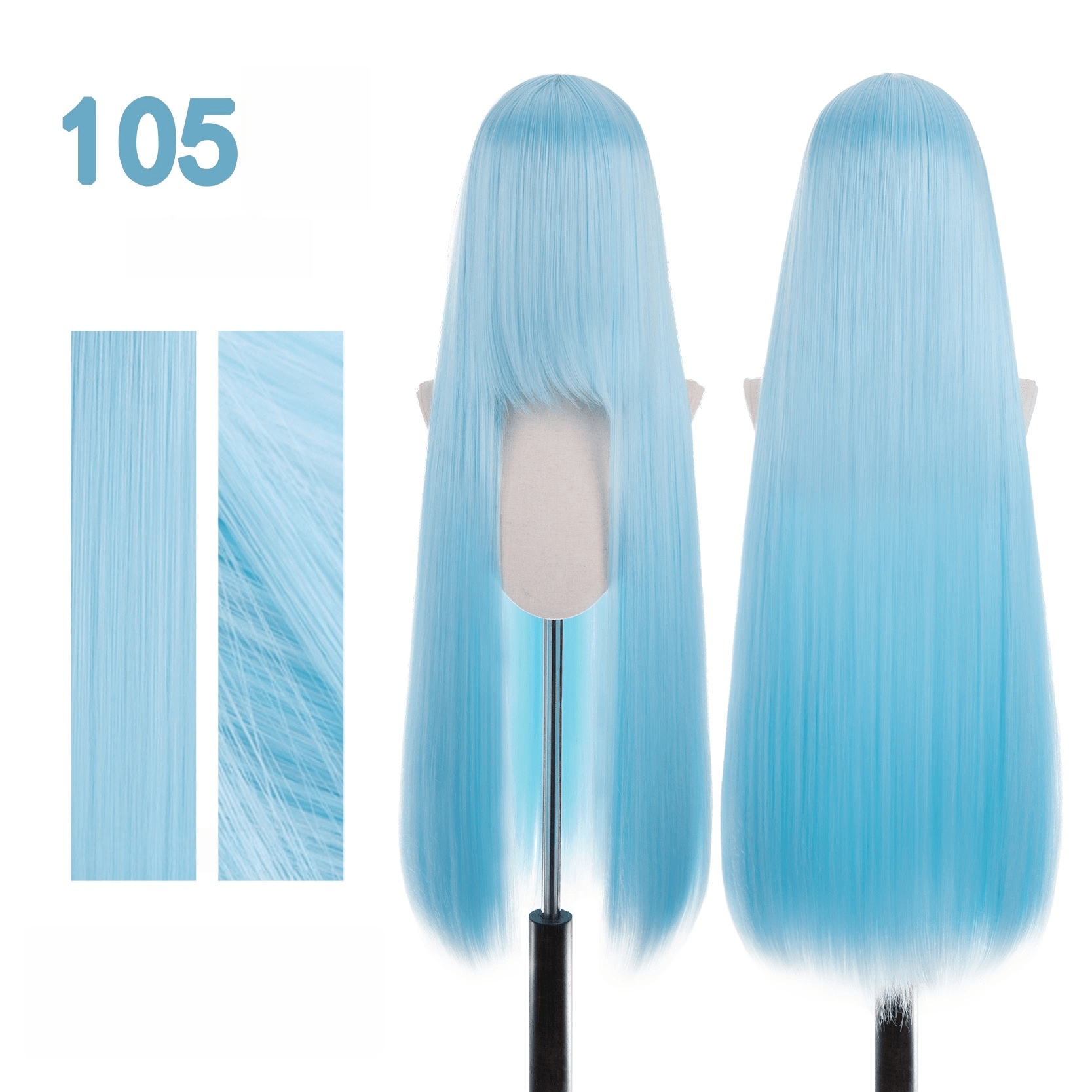 【More Volume】24 Colors Blue 100cm 32cm Basic Cosplay Wigs - lemailwigs