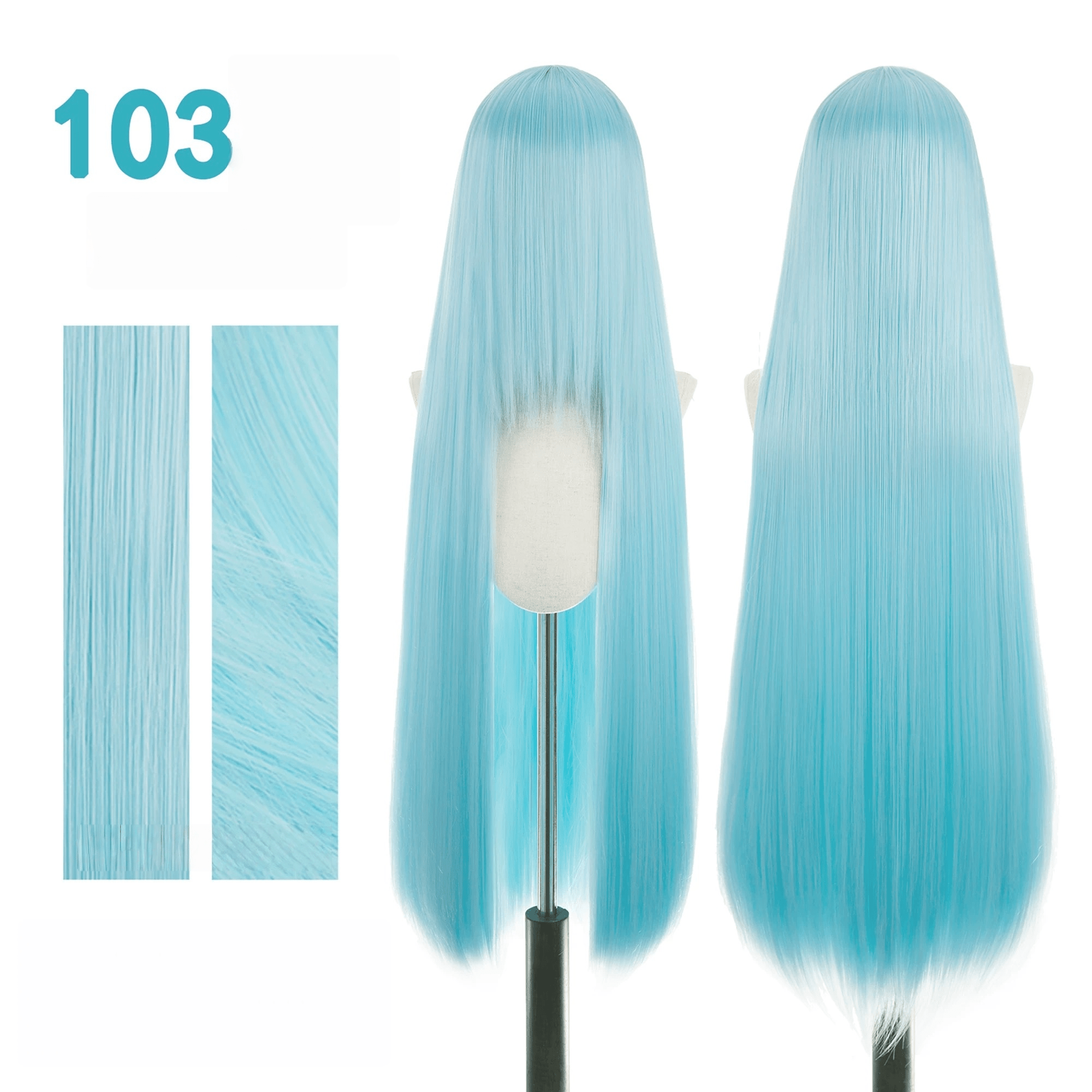 【More Volume】24 Colors Blue 100cm 32cm Basic Cosplay Wigs - lemailwigs