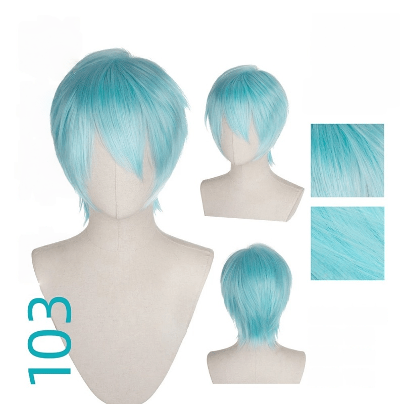 【More Volume】24 Colors Blue 100cm 32cm Basic Cosplay Wigs - lemailwigs
