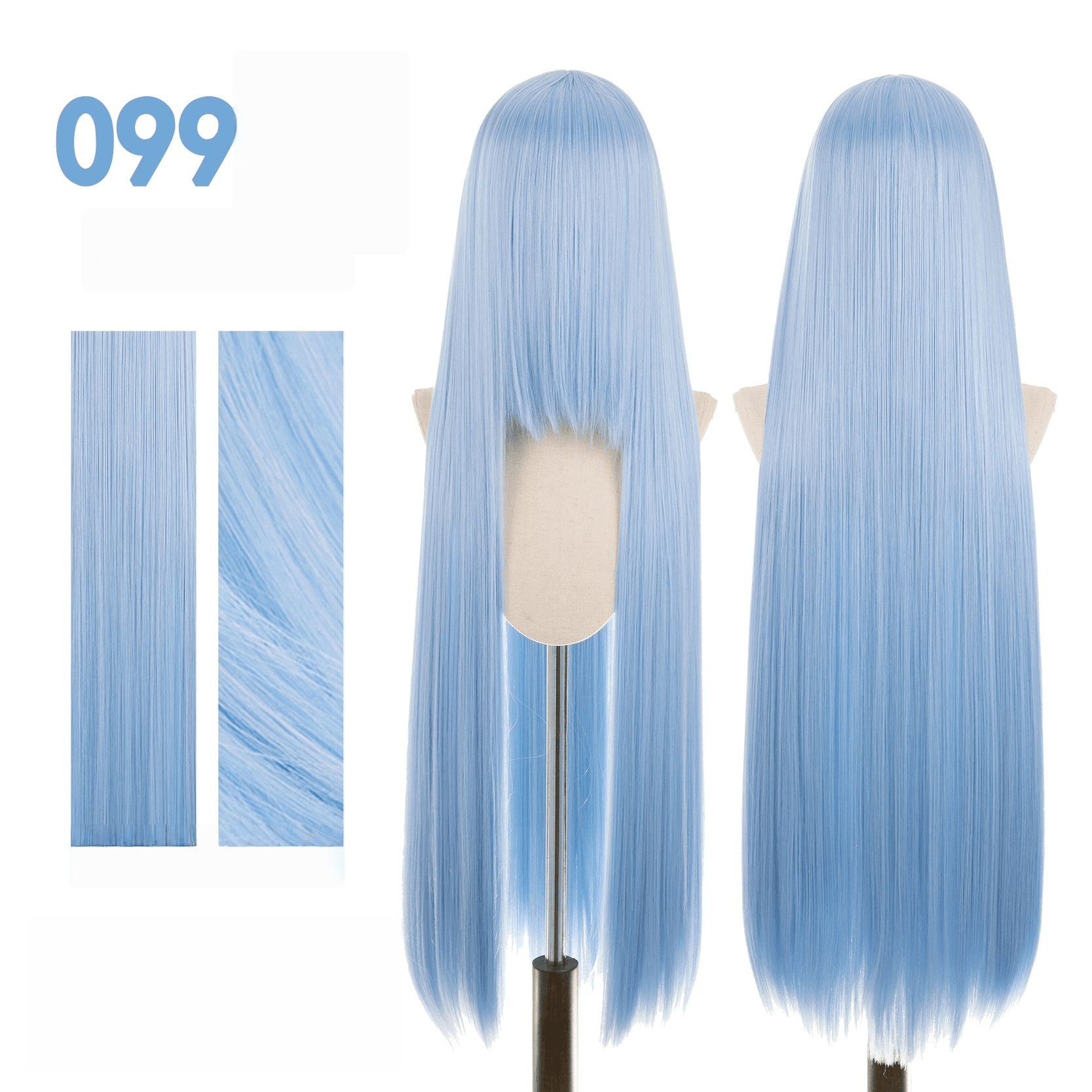 【More Volume】24 Colors Blue 100cm 32cm Basic Cosplay Wigs - lemailwigs