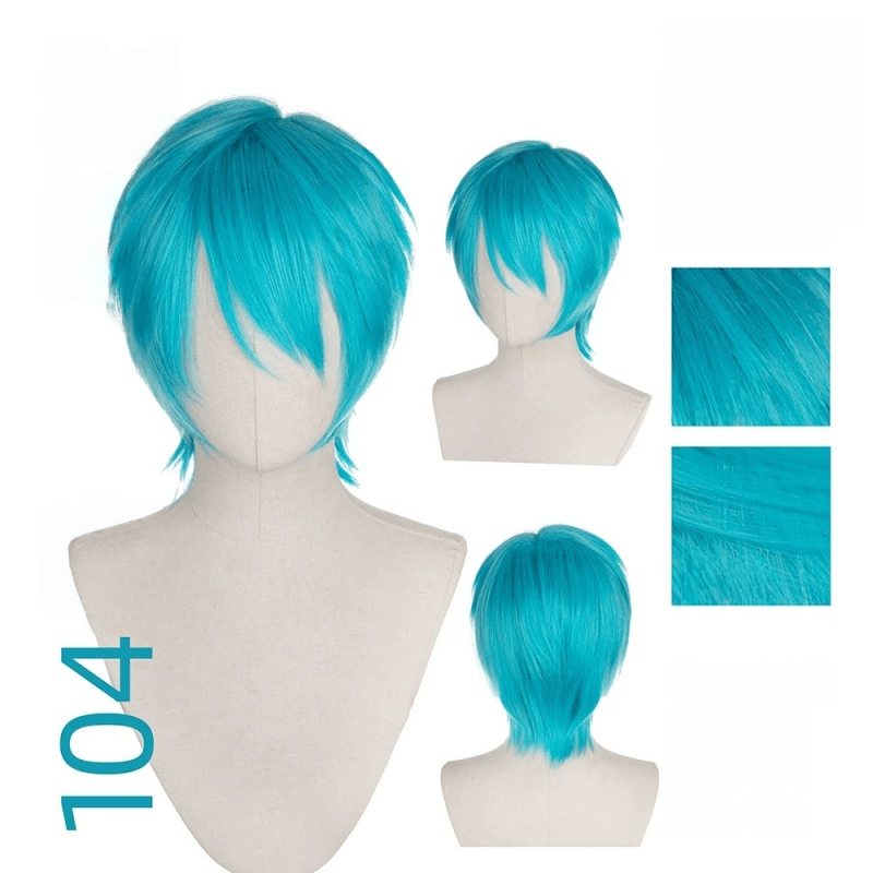 【More Volume】24 Colors Blue 100cm 32cm Basic Cosplay Wigs - lemailwigs