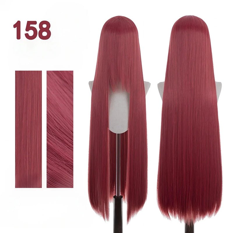 【More Volume】24 Colors Claret Rose Red 100cm 32cm Basic Cosplay Wigs & Wefts - lemailwigs