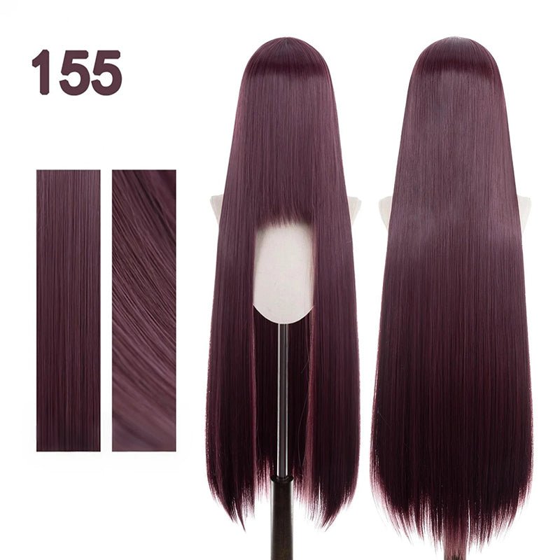 【More Volume】24 Colors Claret Rose Red 100cm 32cm Basic Cosplay Wigs & Wefts - lemailwigs