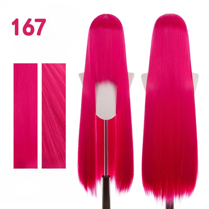 【More Volume】24 Colors Claret Rose Red 100cm 32cm Basic Cosplay Wigs & Wefts - lemailwigs