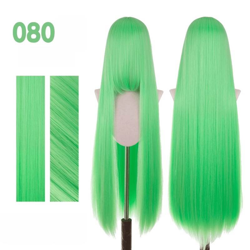 【More Volume】24 Colors Green 100cm 32cm Basic Cosplay Wigs - lemailwigs