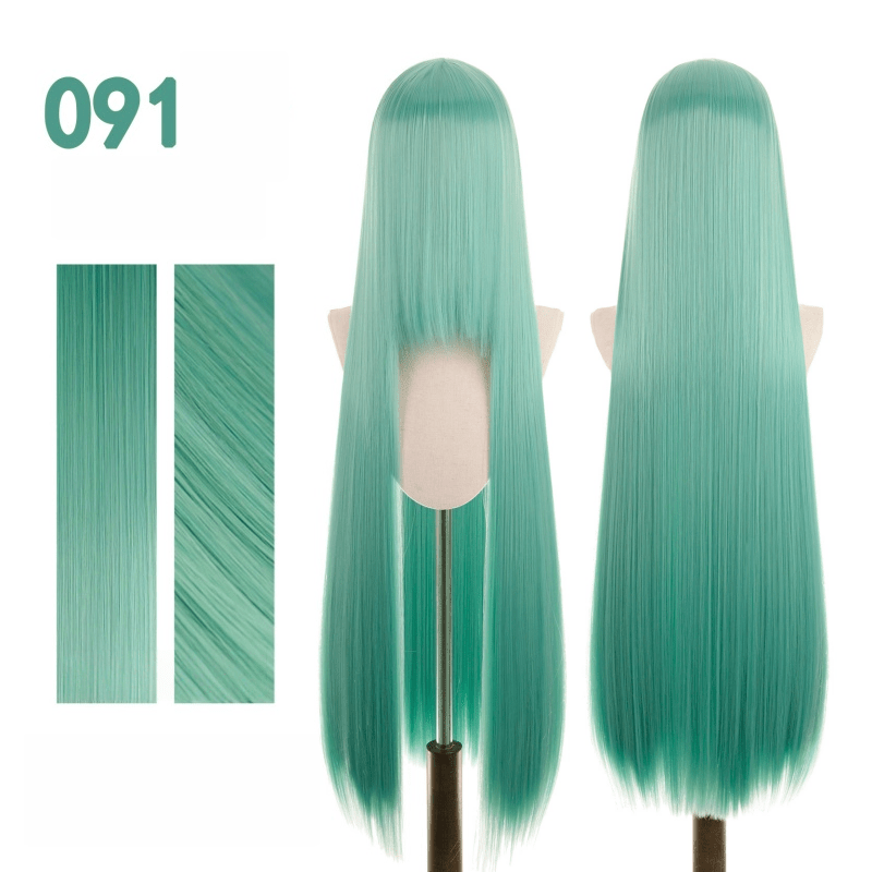 【More Volume】24 Colors Green 100cm 32cm Basic Cosplay Wigs - lemailwigs