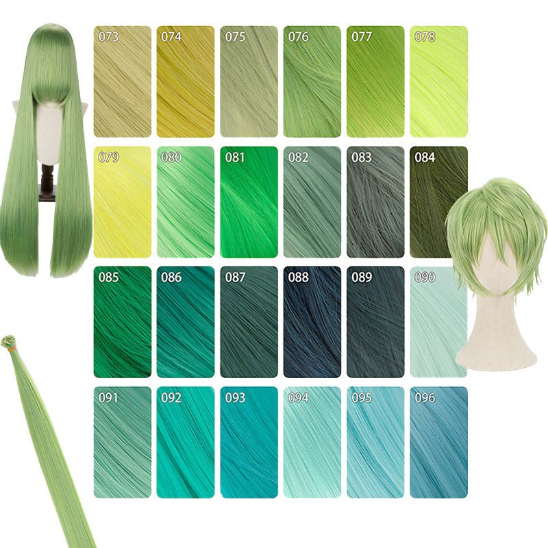 【More Volume】24 Colors Green 100cm 32cm Basic Cosplay Wigs - lemailwigs