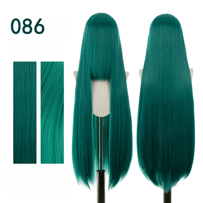 【More Volume】24 Colors Green 100cm 32cm Basic Cosplay Wigs - lemailwigs