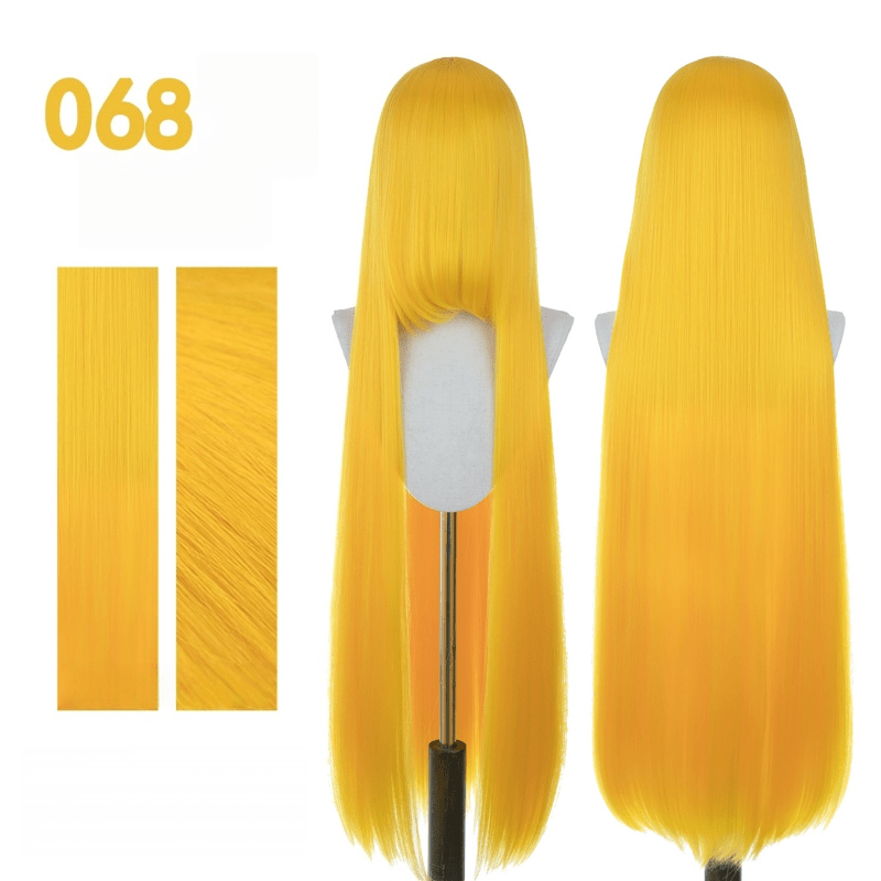 【More Volume】24 Colors Yellow Orange 100cm 32cm Basic Cosplay Wigs - lemailwigs