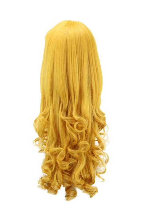 Movie Sleeping Beauty Aurora Cosplay Wigs Women Synthetic Yellow Long Curly Wigs - lemailwigs