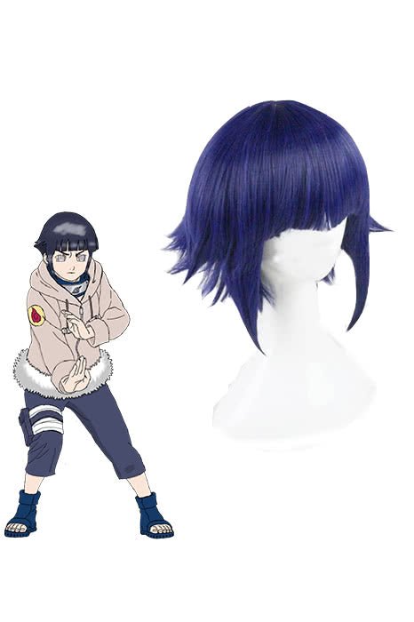 Naruto Hinata Hyuga Short Blue Fluffy Cosplay Wigs - lemailwigs