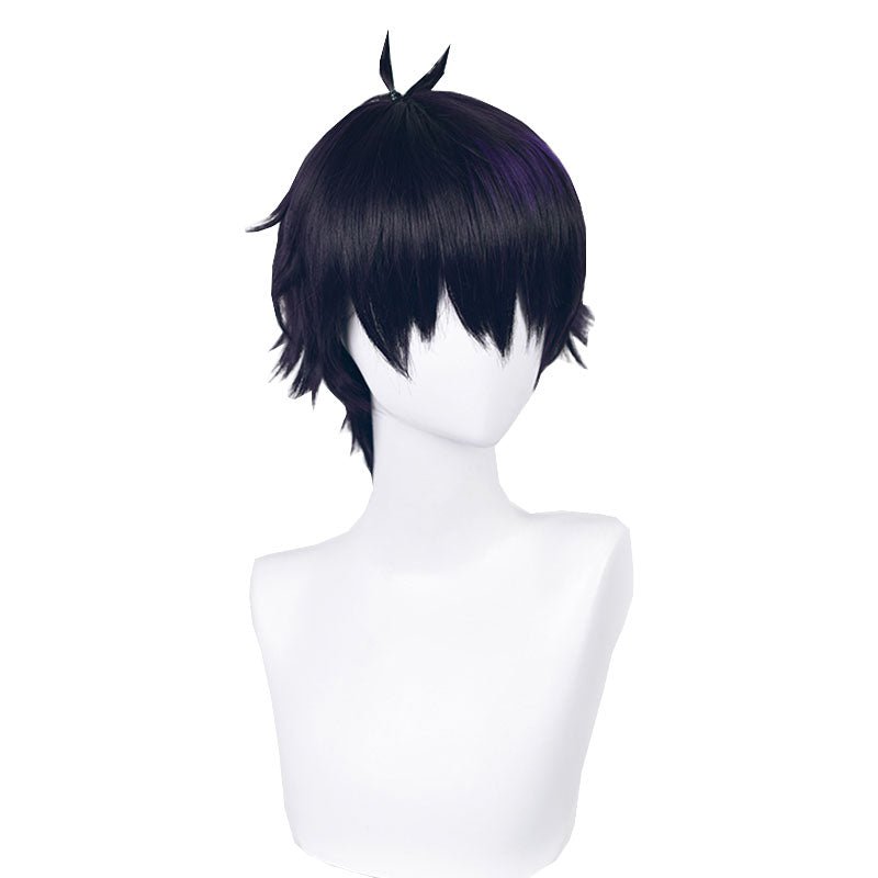Nijisanji Vtuber Ren Zotto Black Mixed Purple Cosplay Wigs - lemailwigs