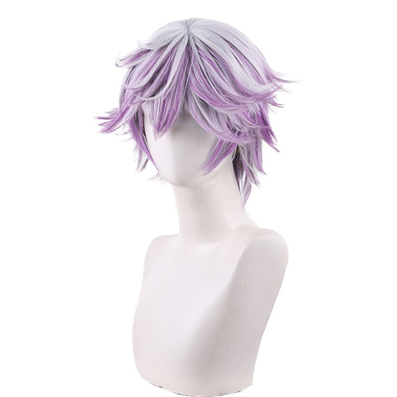 Paradox Live Yatonokami Nayuta Grey Mixed Purple Cosplay Wig - lemailwigs
