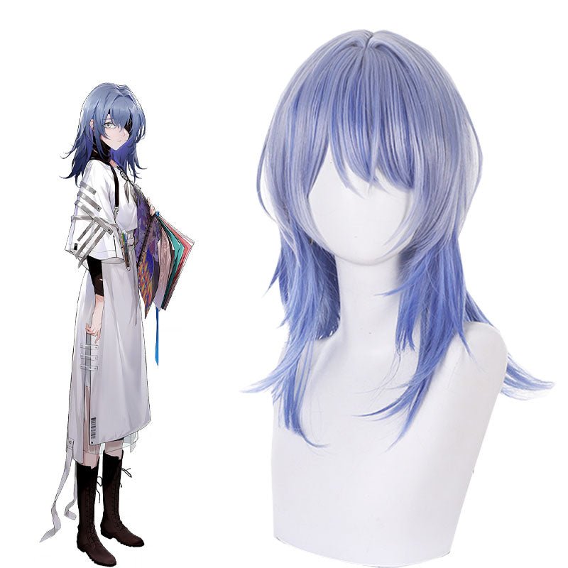 Path to Nowhere Hecate Grey Mixed Blue Cosplay Wigs - lemailwigs