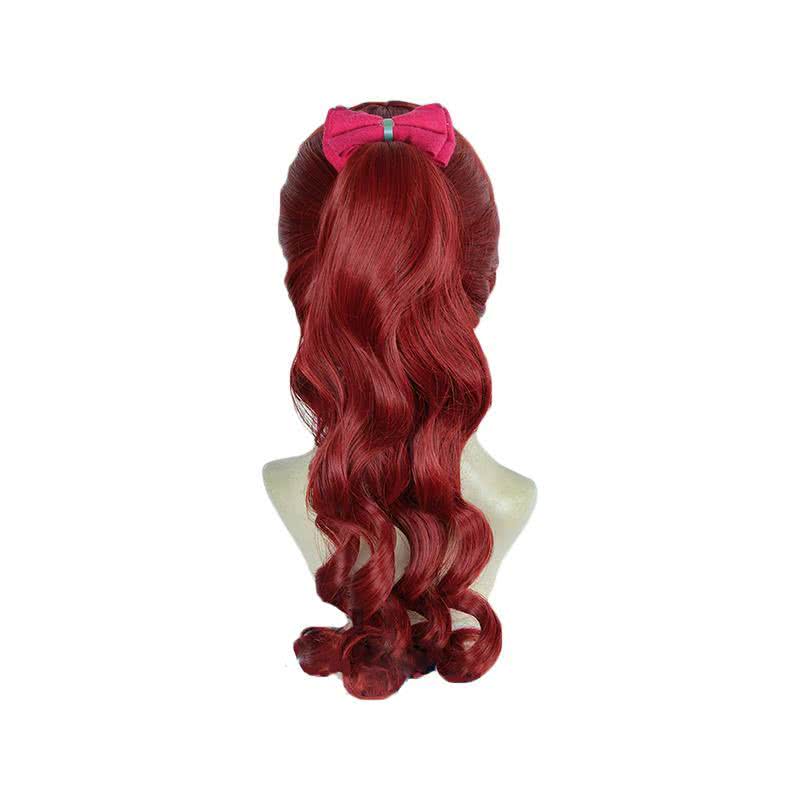 Persona 5 Royal Kasumi Yoshizawa Long Curly Wine Red Ponytail Cosplay Wigs - lemailwigs
