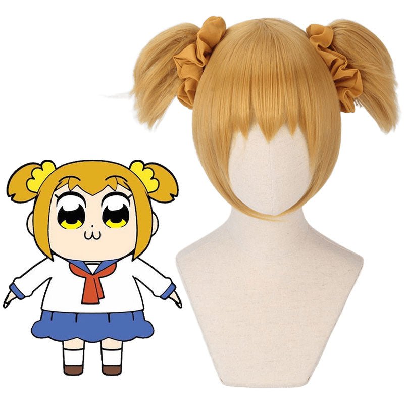 Pop Team Epic Popuko Yellow Copslay Wig Accessories - lemailwigs