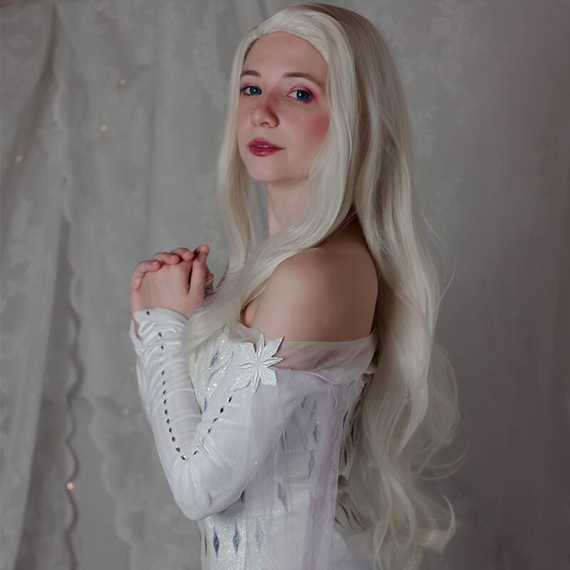 Princess Elsa Cosplay Wigs Long Blonde Loose Wave - lemailwigs
