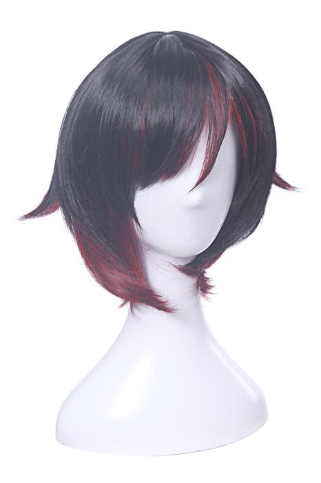 RWBY Ruby Rose Red Mixed Black Synthetic Short Cosplay Wigs - lemailwigs