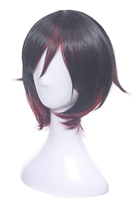 RWBY Ruby Rose Red Mixed Black Synthetic Short Cosplay Wigs - lemailwigs