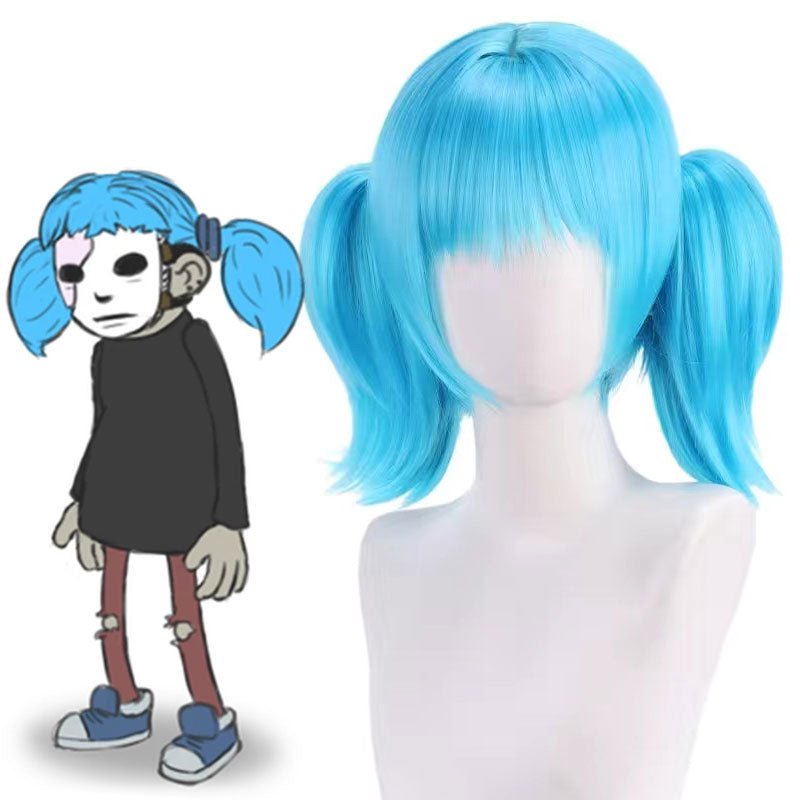 Sally Face Sally Blue Halloween Cosplay Wig - lemailwigs