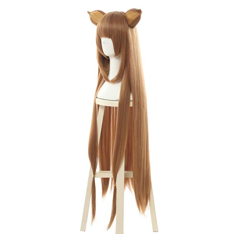 The Rising of the Shield Hero Raphtalia Long Straight Brown Cosplay Wigs With Ears - lemailwigs