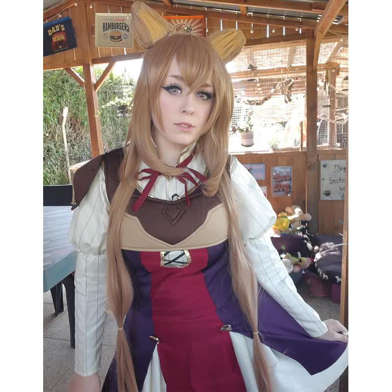 The Rising of the Shield Hero Raphtalia Long Straight Brown Cosplay Wigs With Ears - lemailwigs