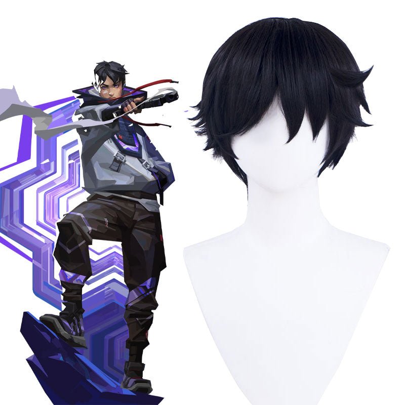 Valorant ISO Short Black Cosplay Wig - lemailwigs